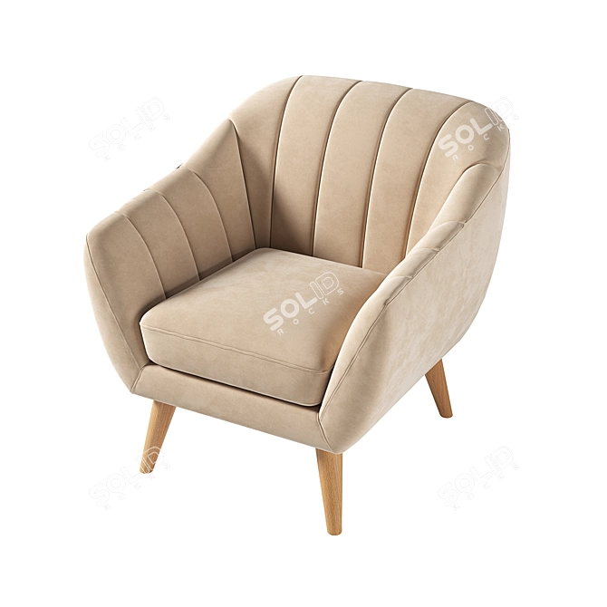 Elegant Doria Armchair: Perfect for Any Sofa 3D model image 4