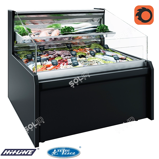 Cascade Fish Self Refrigerated Display 3D model image 2