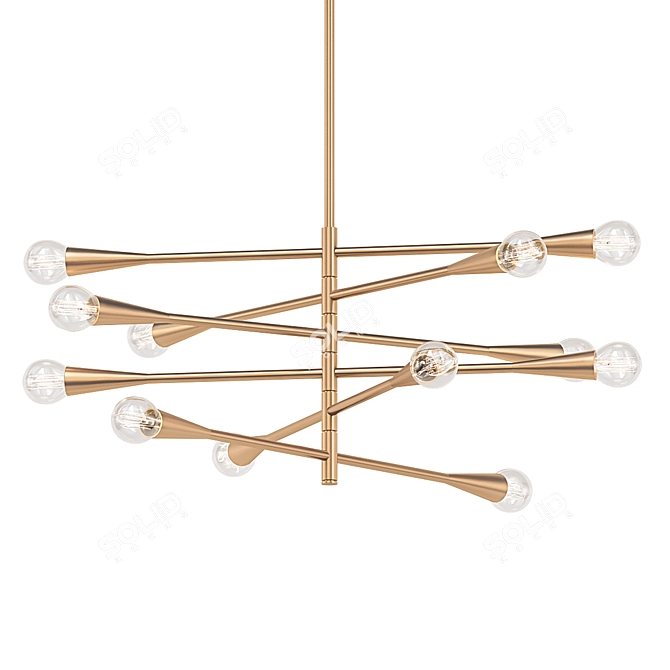 Sleek Elegance Chandelier 3D model image 1