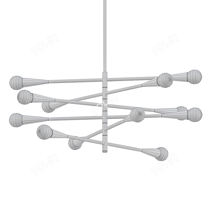 Sleek Elegance Chandelier 3D model image 2