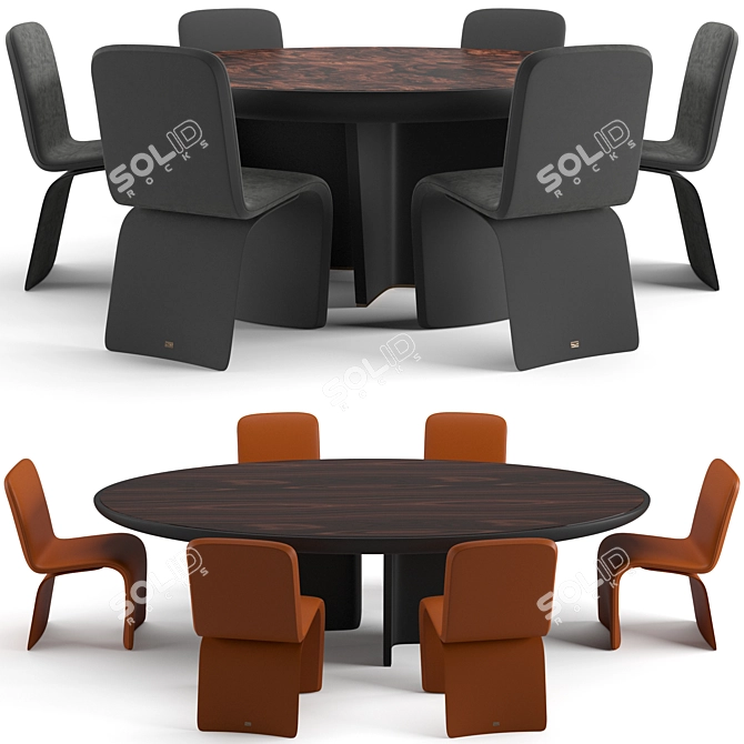 Elegant Bentley Home Dining Set 3D model image 1