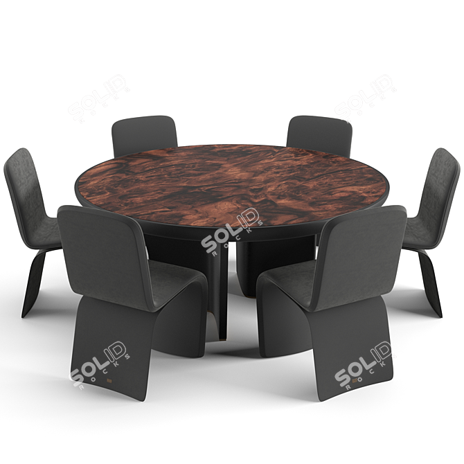 Elegant Bentley Home Dining Set 3D model image 2