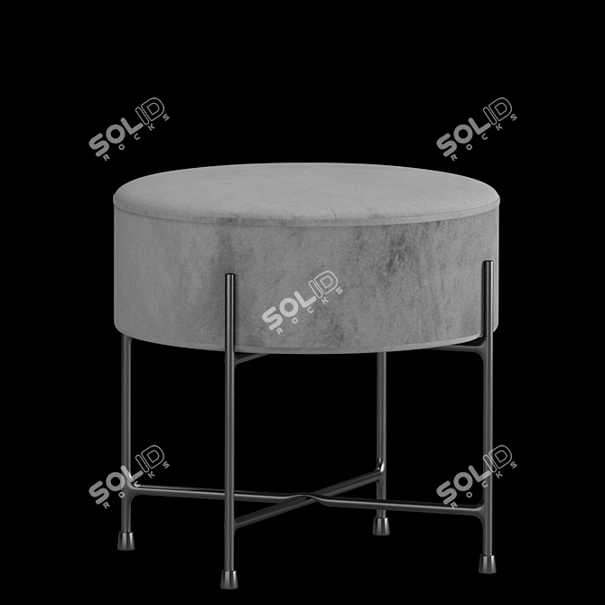 Halmar Niva Pouf: Stylish and Compact 3D model image 2