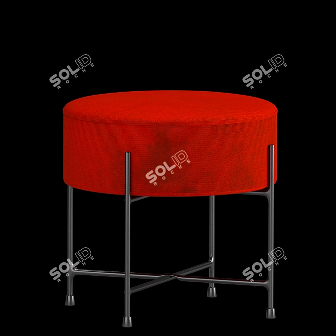 Halmar Niva Pouf: Stylish and Compact 3D model image 4