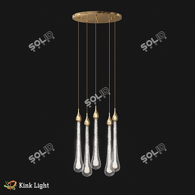 Luxury Gold Pendant Asmer - Elegant and Stylish 3D model image 1
