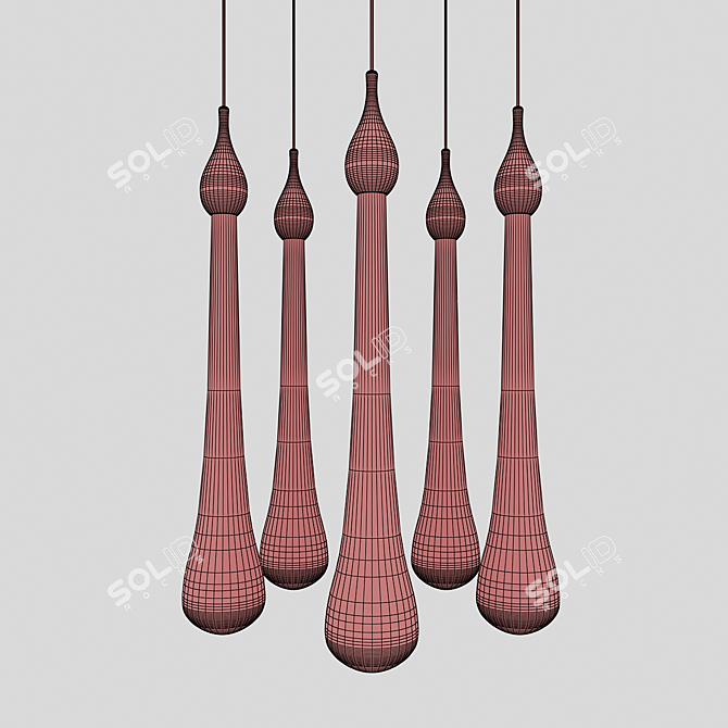 Luxury Gold Pendant Asmer - Elegant and Stylish 3D model image 2