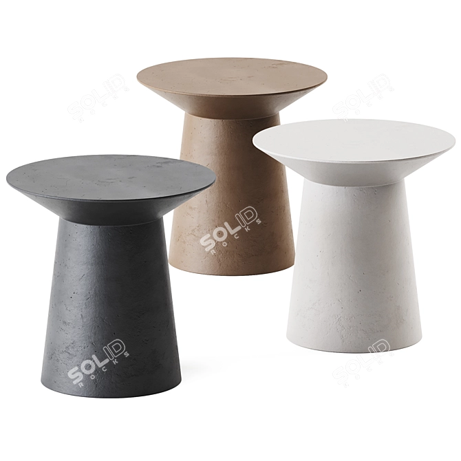 Holly Concrete Outdoor Side Table 3D model image 1