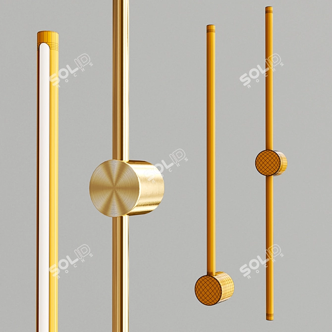 Brass Ion Wall Lamp 3D model image 2