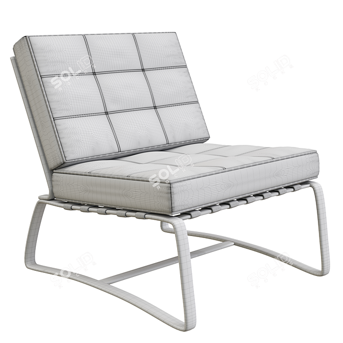 Luxury Delaunay Quilt Armchair 3D model image 4