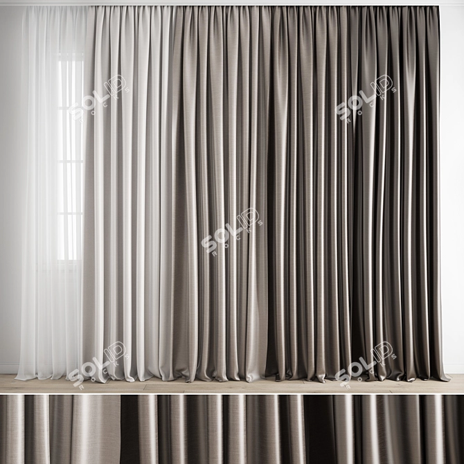 Poly Curtain: 3D Model & Texture 3D model image 1