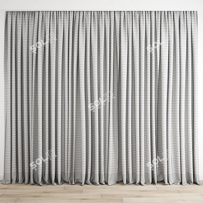 Poly Curtain: 3D Model & Texture 3D model image 3