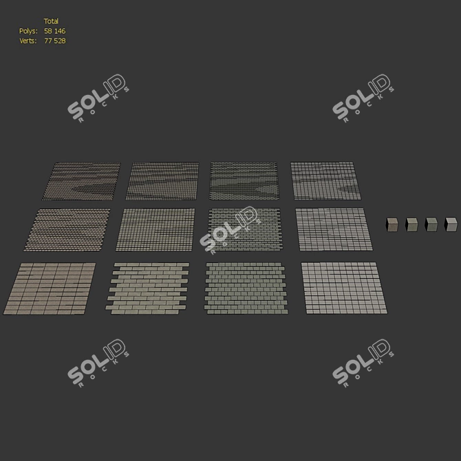 Natural Stone Set - 4 Varieties 3D model image 6