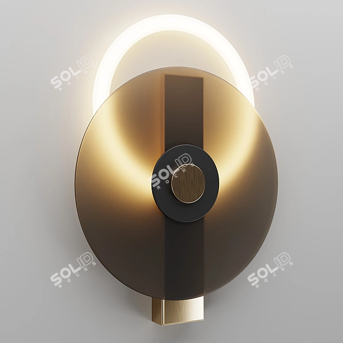 Enigma Wall Lamp: Disc-shaped Diffuser & LED Ring 3D model image 1