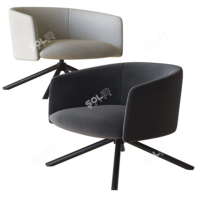 Luxury Livre Swivel Armchair 3D model image 2