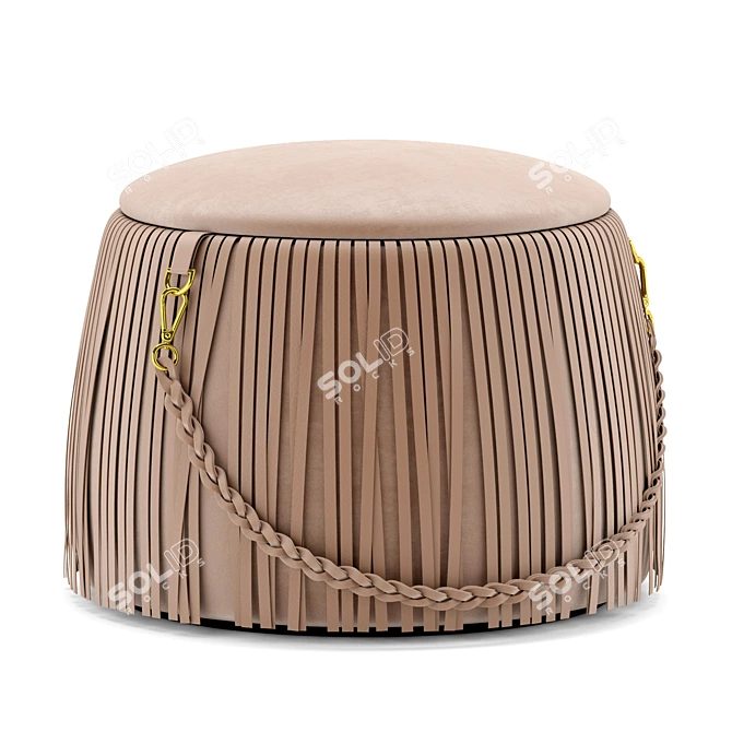 Ribbon Pouf: Elegant and Stylish Accent 3D model image 1