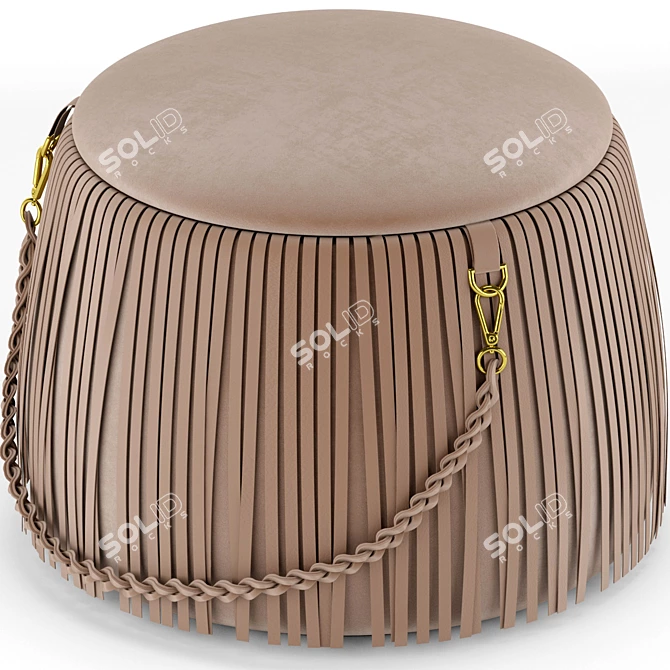 Ribbon Pouf: Elegant and Stylish Accent 3D model image 2