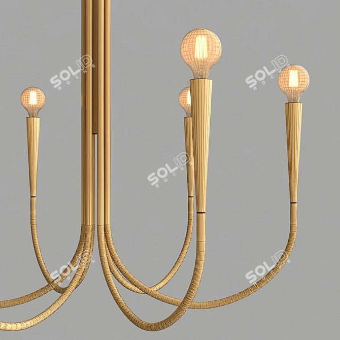 Elegant Swoop Arm Chandelier 3D model image 2