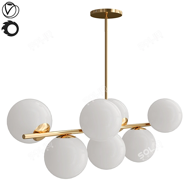 Sphere & Stem Chandelier 3D model image 1