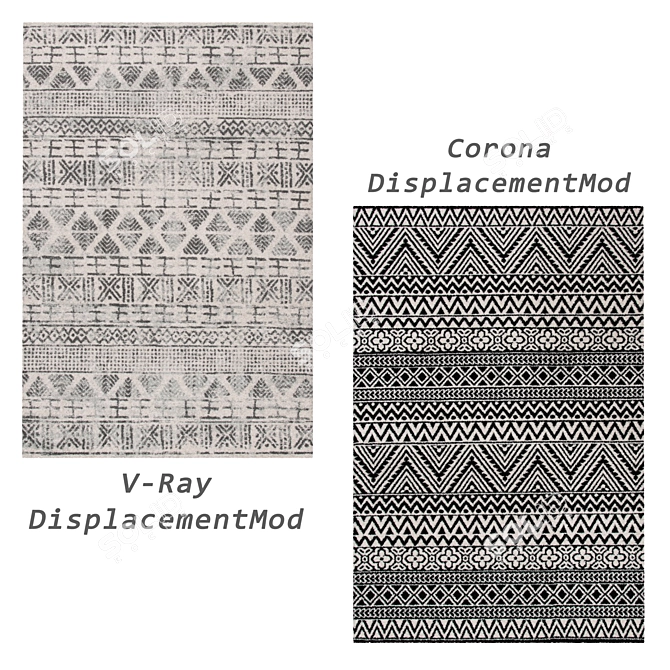 Versatile Set of 6 Rugs: VRayFur, VRayDisplacementMod, CoronaDisplacementMod 3D model image 4