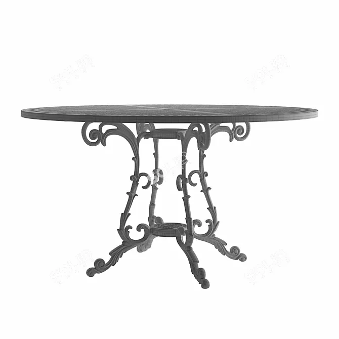 Azhur Round Dining Table 3D model image 3