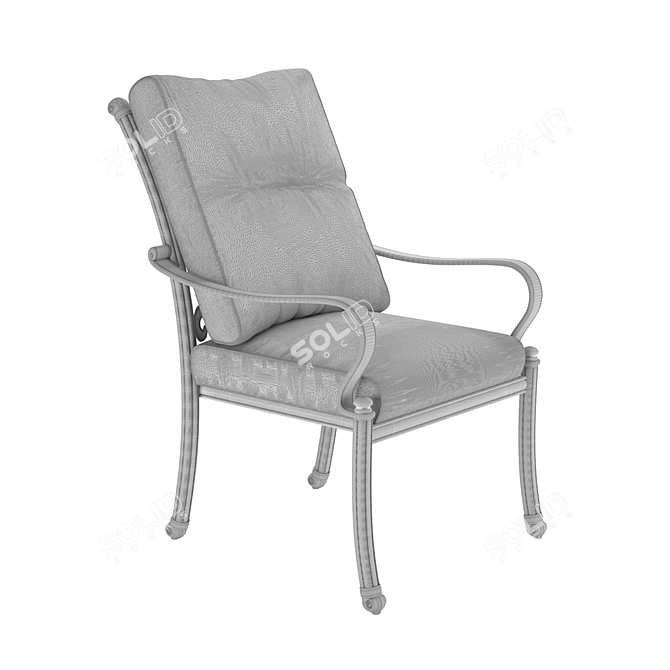 Elegant Azhur Dining Armchair 3D model image 3