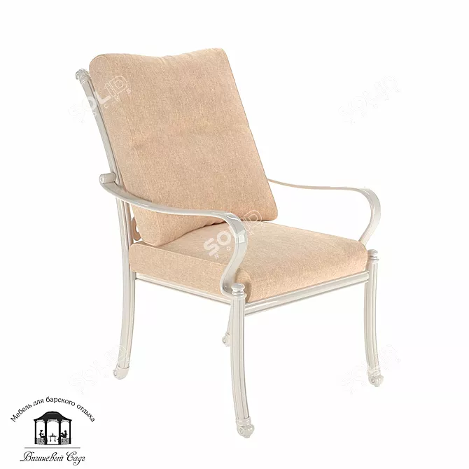 Azhur White Dining Armchair 3D model image 1