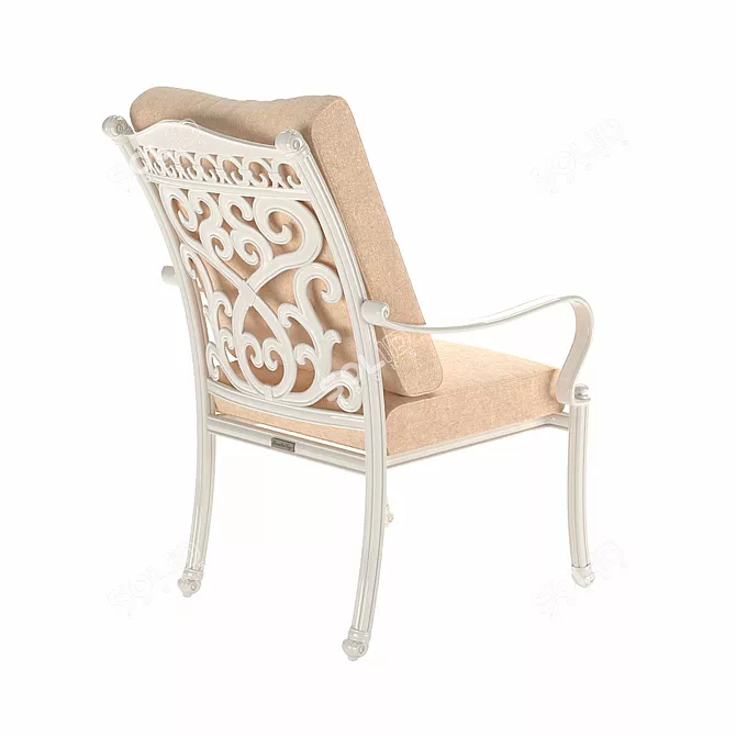 Azhur White Dining Armchair 3D model image 2