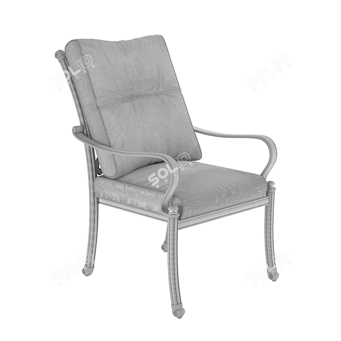 Azhur White Dining Armchair 3D model image 3