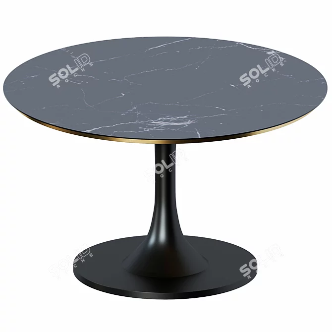 Eero Saarinen's Sol Tulip: Black Marble Elegance 3D model image 1