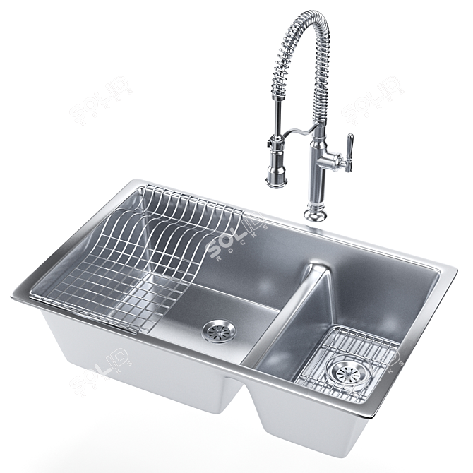 Elegant Kohler K6427 Undermount Sink 3D model image 7