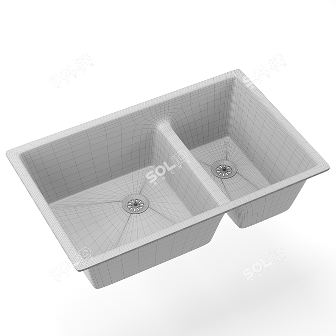 Elegant Kohler K6427 Undermount Sink 3D model image 10