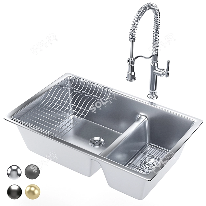 Elegant Kohler K6427 Undermount Sink 3D model image 13