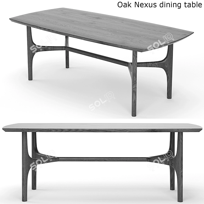 Title: Versatile Oak Nexus Dining Set 3D model image 4