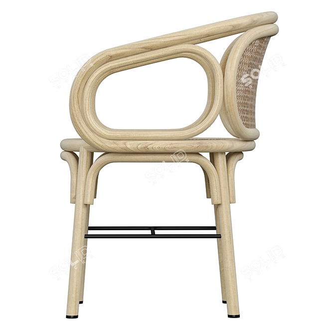 Sleek 3D Contour Armchair 3D model image 2