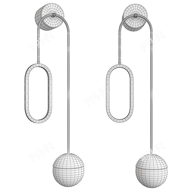 Sleek Niello Design Lamp 3D model image 2