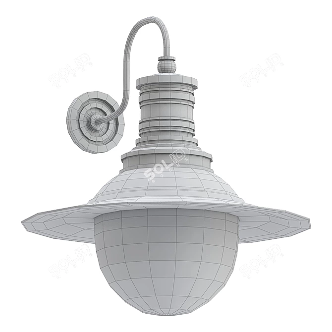 Vintage Victoria Railway Wall Light 3D model image 2