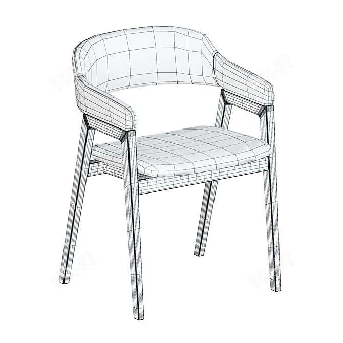 Sleek Savis Dining Chair 3D model image 5