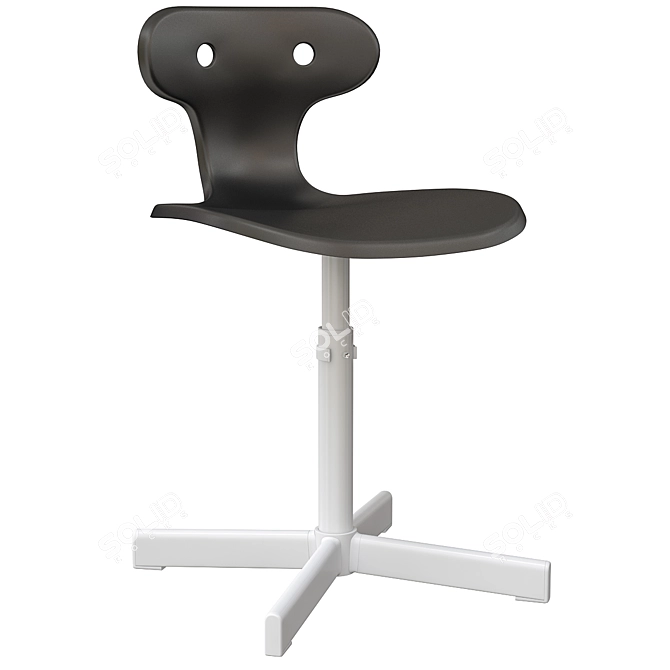 Ergonomic Gray Desk Chair 3D model image 1