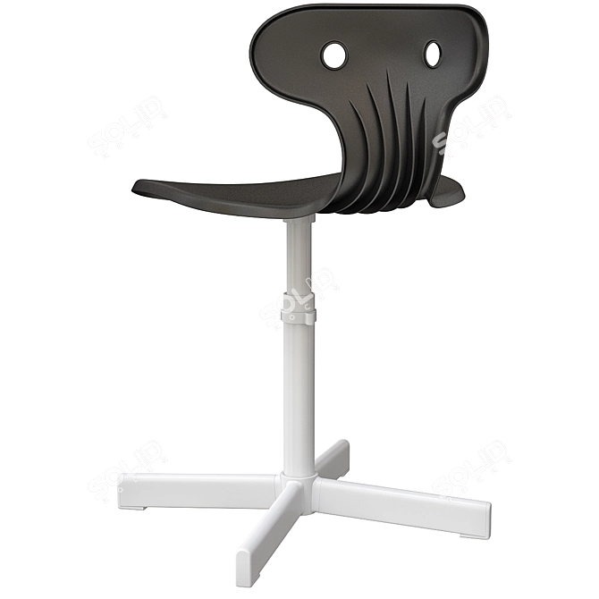 Ergonomic Gray Desk Chair 3D model image 2