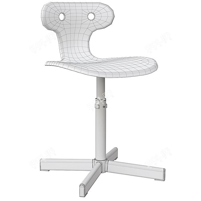 Ergonomic Gray Desk Chair 3D model image 3