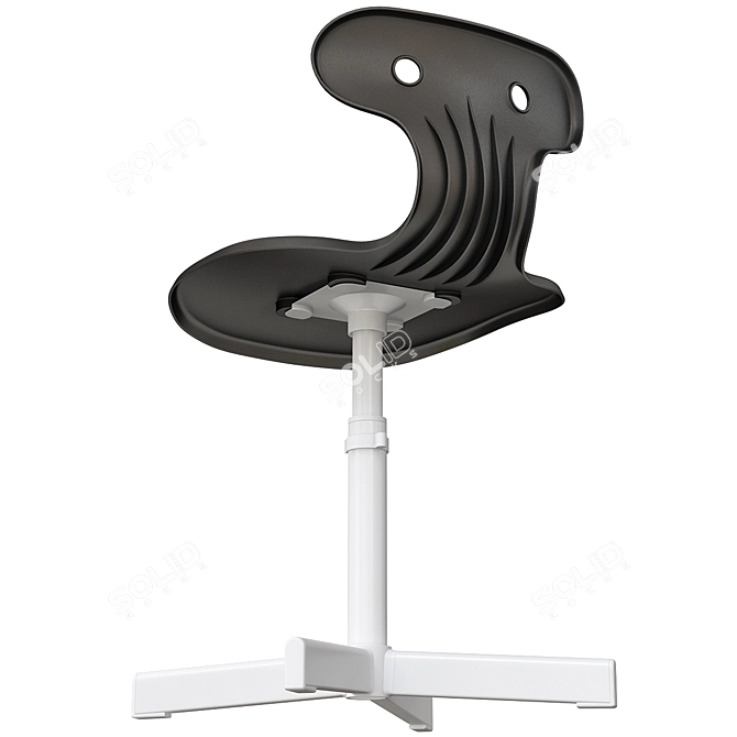 Ergonomic Gray Desk Chair 3D model image 4