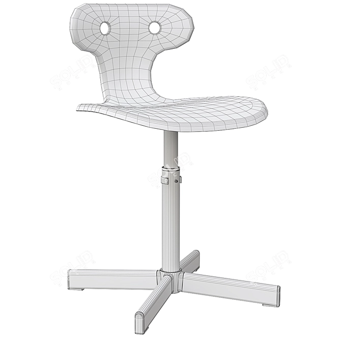 Ergonomic Gray Desk Chair 3D model image 5