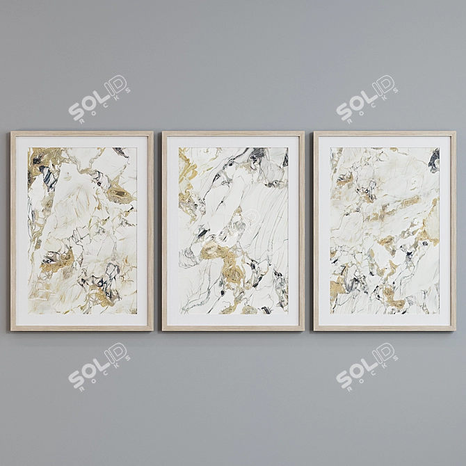 Modern Style Marble Picture Frame Set 3D model image 2