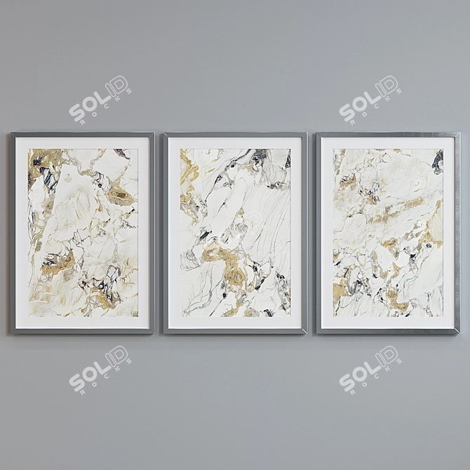 Modern Style Marble Picture Frame Set 3D model image 5