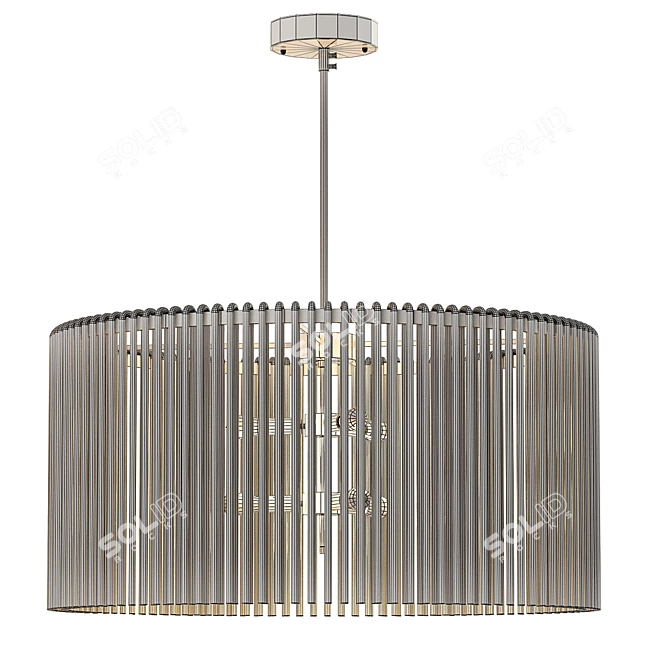 Elegant Glass Cicles Chandelier 3D model image 2