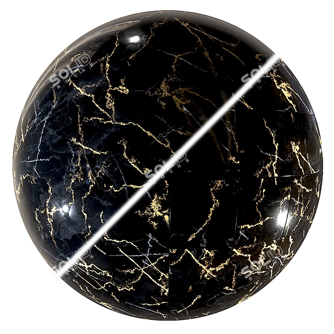 Elegant Marble-Black Gold Slabs 3D model image 1