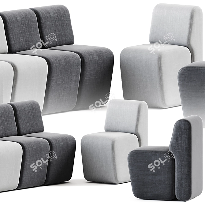 Modular Flex Seating by Bobby 3D model image 2