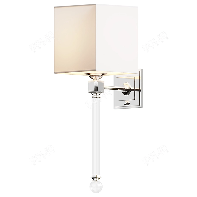 Elegant Crystal Torch Wall Sconce 3D model image 1