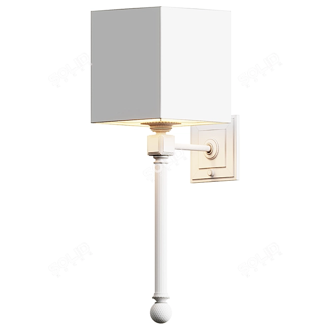 Elegant Crystal Torch Wall Sconce 3D model image 2