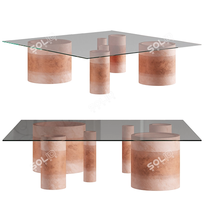 CERCHI | Glass-Top Side Table 3D model image 1